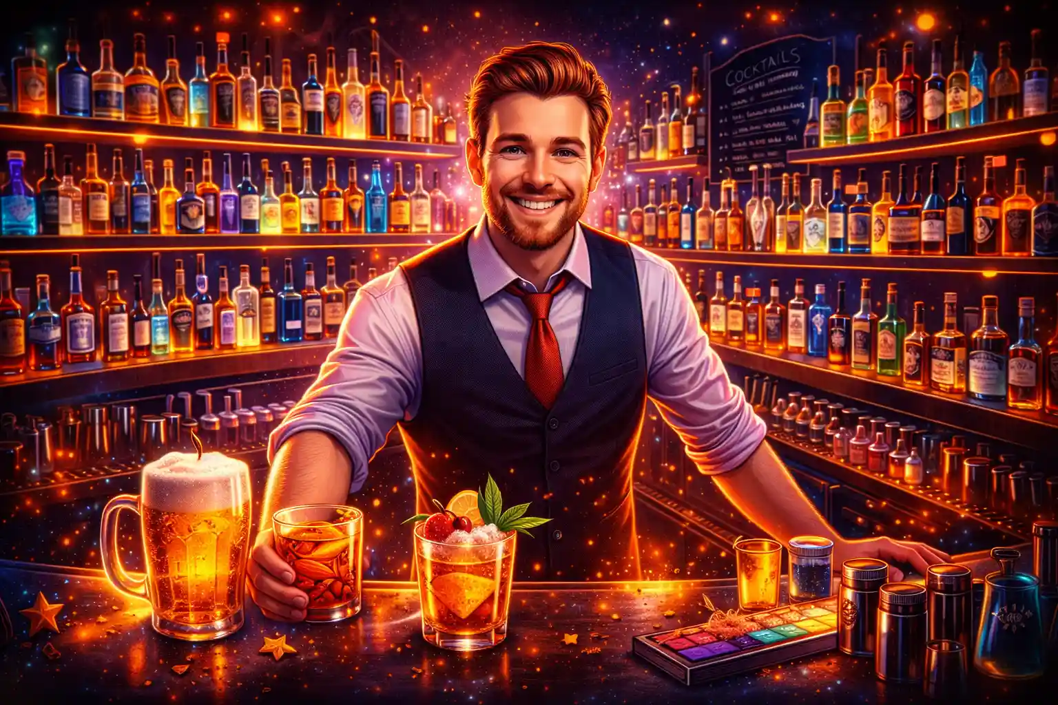 The interior of The 3 Stories venue, showing bookshelves and seating.